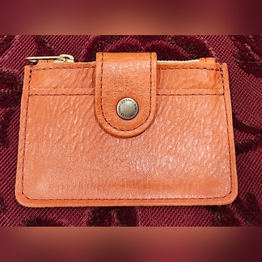 Portland Leather Goods SABRINA Orange Wallet ZIPPER POUCH